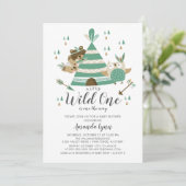 Wild One Baby shower Invitation Kaart (Staand voorkant)