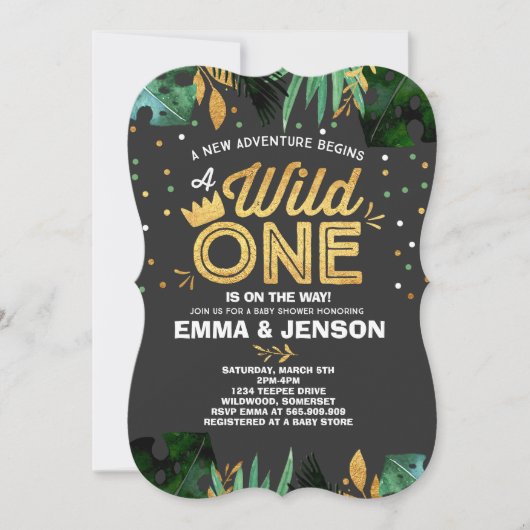 Wild One Baby shower Invitation Vente-averse (Devant)