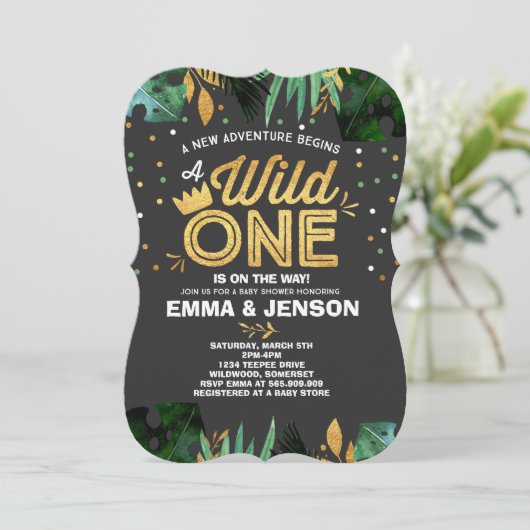 Wild One Baby shower Invitation Vente-averse (Debout devant)