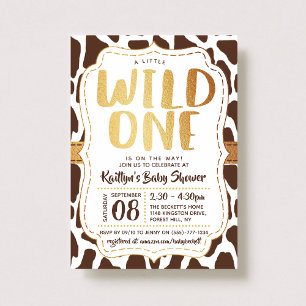 Wild One Baby shower Kaart