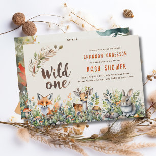 Wild One Baby Woodland Dieren Schattige Rustiek Kaart