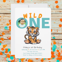 Wild ONE Baby's 1e Verjaardag Schattige Tijger Afb