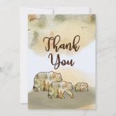 Wild One Bears Baby shower de bois Merci (Devant)