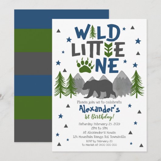 Wild One Beer 1st Birthday Uitnodiging (Voorkant / Achterkant)