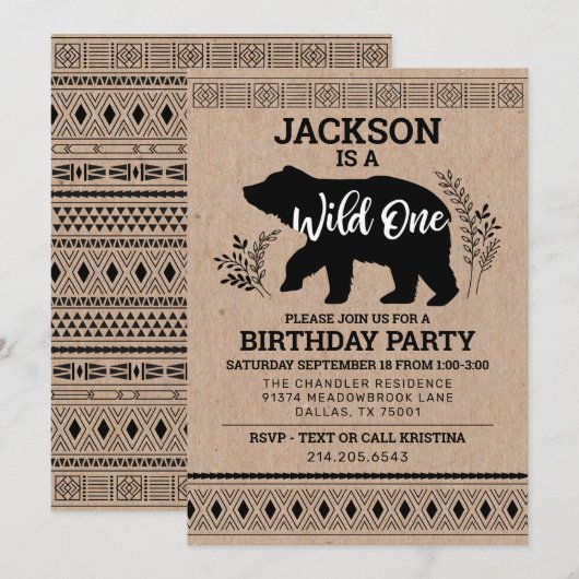 Wild One Beer eerste verjaardag Kaart (Voorkant / Achterkant)