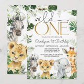 Wild One Birthday Boy Invitation Kaart (Voorkant / Achterkant)