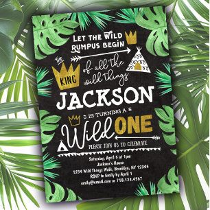 Wild ONE Birthday Invitation Garçon Wild Thèmes 1s