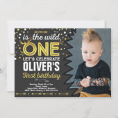 Wild One Birthday Invitation Modern Wild One Party (Devant)