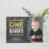 Wild One Birthday Invitation Modern Wild One Party (Debout devant)