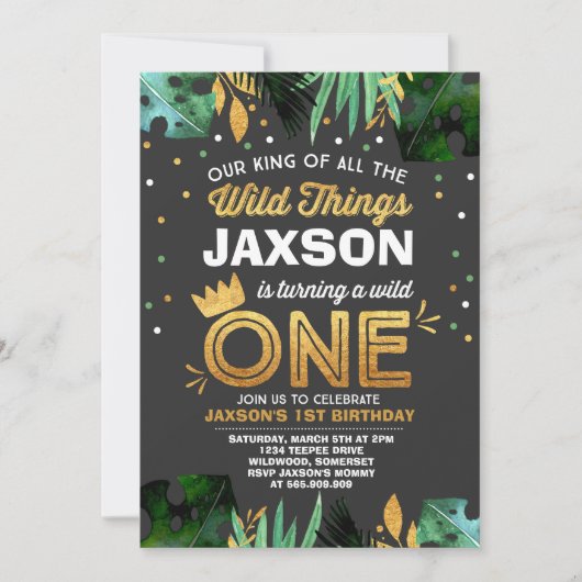 Wild One Birthday Invitation Wild Things Anniversa (Devant)