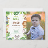 Wild One Birthday Invitations avec photo (Devant)