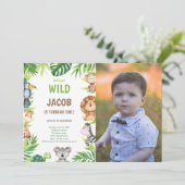 Wild One Birthday Invitations avec photo (Debout devant)