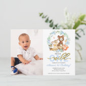Wild One Birthday Invitations Avec Photo (Debout devant)