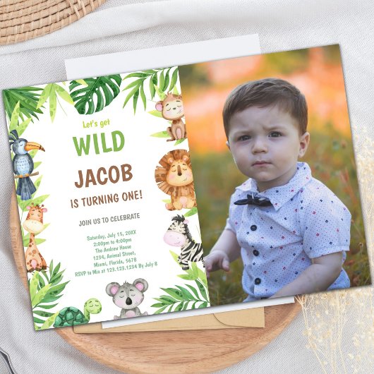 Wild One Birthday Invitations avec photo