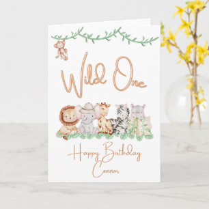 Wild One Birthday Kaart   1e verjaardag
