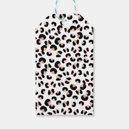 Wild One Birthday Leopard Print Safari Party Favor Cadeaulabel (Achterkant)