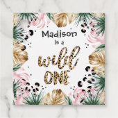 Wild One Birthday Leopard Print Wild Oerwoud Party Bedankjes Labels (Voorkant)