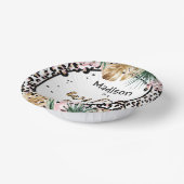 Wild One Birthday Leopard Print Wild Oerwoud Party Papieren Kommen (Gebogen)