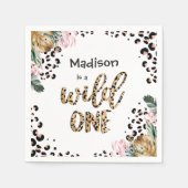 Wild One Birthday Leopard Print Wild Oerwoud Party Servet (Voorkant)