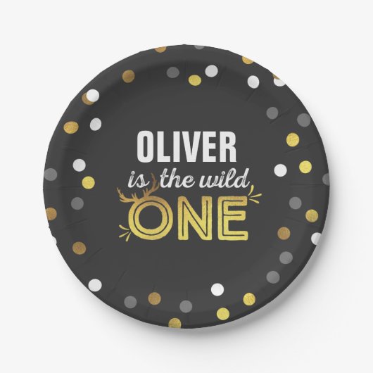 Wild One Birthday Paper Bord 7" Modern Wild One (Voorkant)