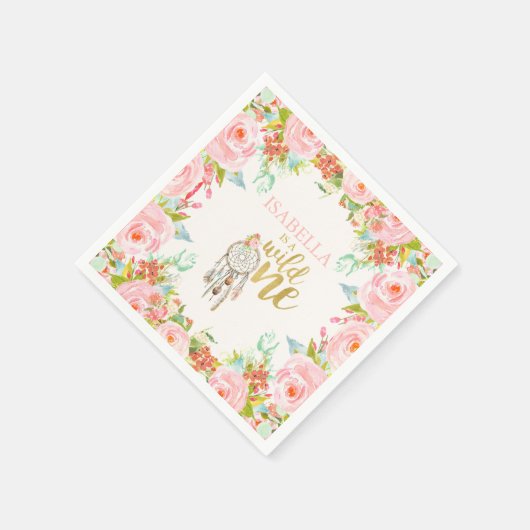 Wild One Birthday Party Napkin Boho Dreamcatcher Servetten (Hoek)