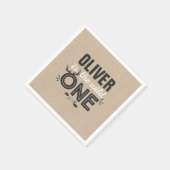 Wild One Birthday Party Napkin Rustic kraft party Servetten (Hoek)