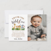 Wild One Birthday Photo Carte de remerciements (Devant)