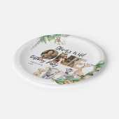 Wild One Birthday Safari Dierenfoto Papieren Bordje (Gekanteld)