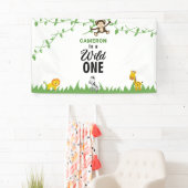 Wild One Birthday Safari Oerwoud Dieren Spandoek (Insitu)