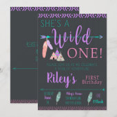 Wild One Birthday Uitnodiging (Voorkant / Achterkant)