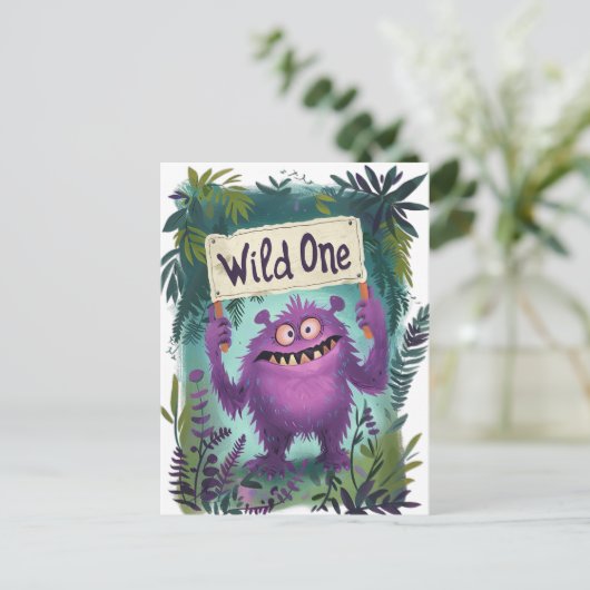Wild One Birthday Uitnodiging (Staand voorkant)