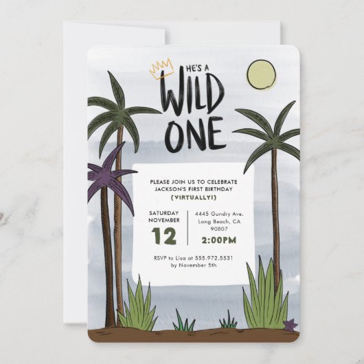 Wild One Birthday Uitnodiging (Voorkant)