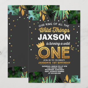 Wild One Birthday Uitnodiging Wild Things Verjaard