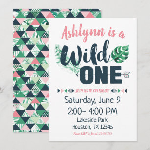 Wild One Boho eerste verjaardag uitnodiging