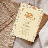 Wild One Boho Floral 1er anniversaire Invitation