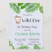 Wild One Boho Monkey Anniversaire Fête Invitation (Devant / Derrière)