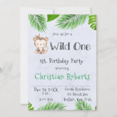 Wild One Boho Monkey Birthday Party Invitation Kaart (Voorkant)