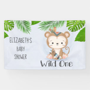 Wild One Boho Monkey Birthday Party Spandoek