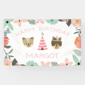 Wild One | Boho Woodland Animals Birthday Party Spandoek (Horizontaal)