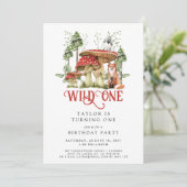 Wild One Bos Dieren Paddenstoelen 1e Verjaardag Kaart (Staand voorkant)