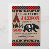 Wild one boy 1er premier anniversaire invitation k (Devant)