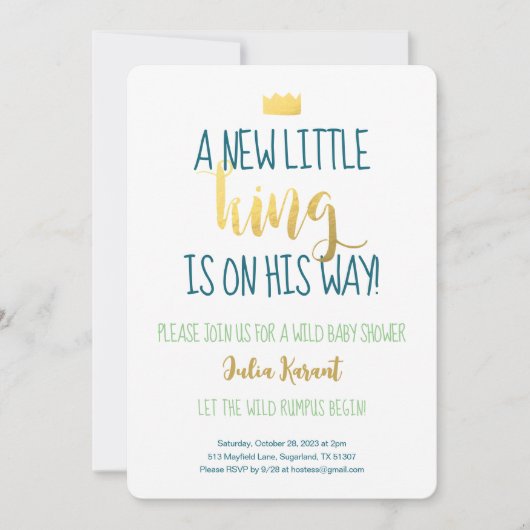 Wild One Boy Baby shower Invitation Kaart (Voorkant)