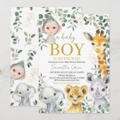 Wild One Boy Baby shower Kaart (Voorkant / Achterkant)