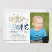 Wild One Boy First Birthday Invitation (Devant)