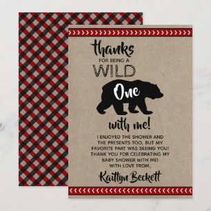 Wild One Boys Baby shower Bedankkaart