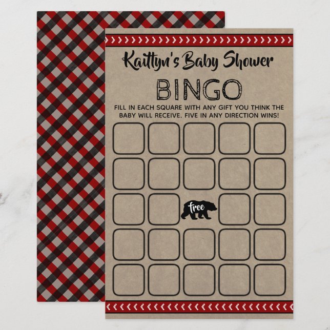 Wild One Boys Baby shower Bingo (Voorkant / Achterkant)