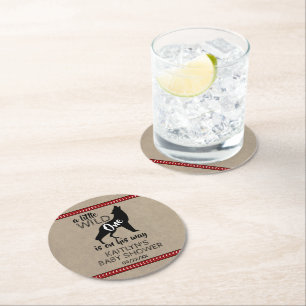 Wild One Boys Baby shower Ronde Kartonnen Onderzetter