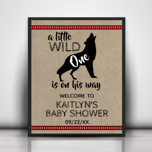 Wild One Boys Baby shower Welkom Poster