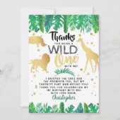 Wild One Boys First Birthday Bedankkaart (Voorkant)