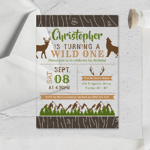 Wild One Boys First Birthday Party Acryl Uitnodigingen